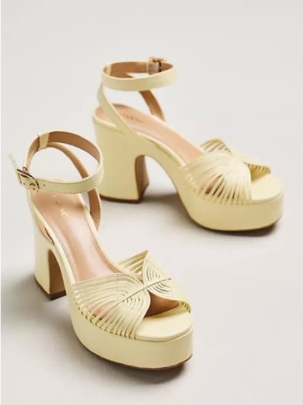 Maeve Cream Platform Ankle-Strap Sandals